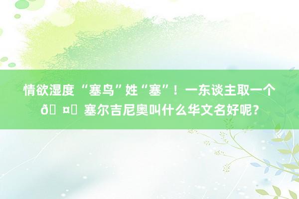 情欲湿度 “塞鸟”姓“塞”！一东谈主取一个🤔塞尔吉尼奥叫什么华文名好呢？
