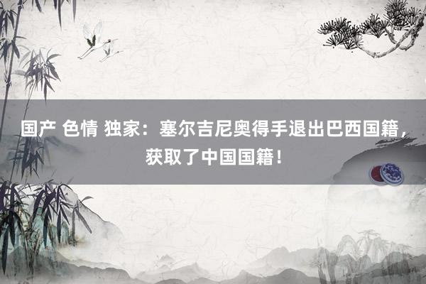 国产 色情 独家：塞尔吉尼奥得手退出巴西国籍，获取了中国国籍！