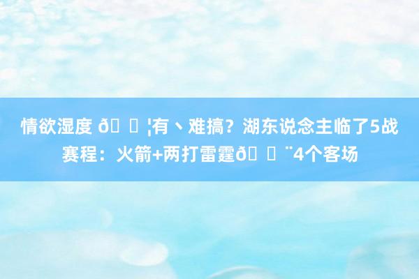 情欲湿度 😦有丶难搞？湖东说念主临了5战赛程：火箭+两打雷霆😨4个客场