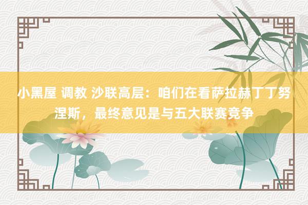 小黑屋 调教 沙联高层：咱们在看萨拉赫丁丁努涅斯，最终意见是与五大联赛竞争